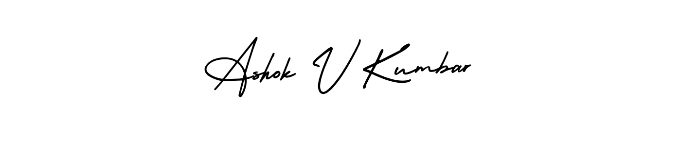 Also we have Ashok V Kumbar name is the best signature style. Create professional handwritten signature collection using AmerikaSignatureDemo-Regular autograph style. Ashok V Kumbar signature style 3 images and pictures png