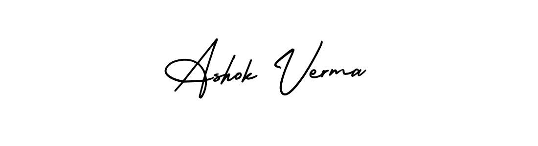 The best way (AmerikaSignatureDemo-Regular) to make a short signature is to pick only two or three words in your name. The name Ashok Verma include a total of six letters. For converting this name. Ashok Verma signature style 3 images and pictures png