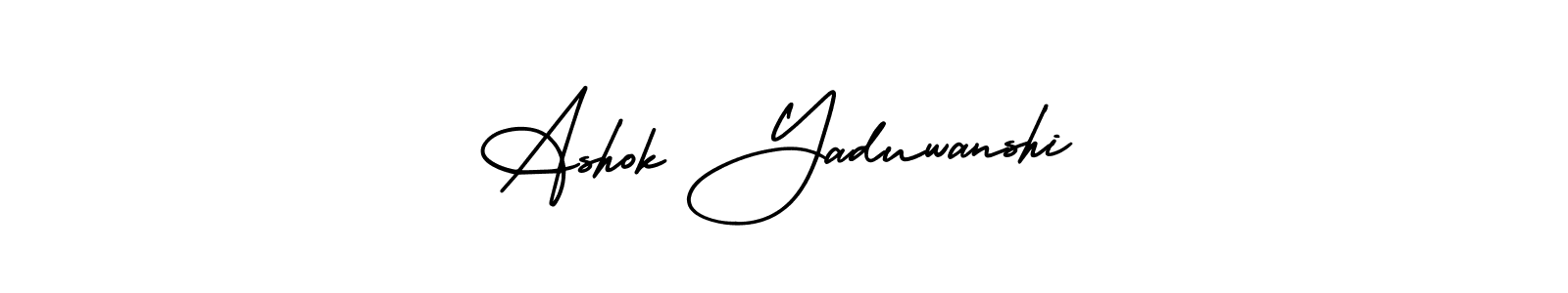 Make a beautiful signature design for name Ashok Yaduwanshi. With this signature (AmerikaSignatureDemo-Regular) style, you can create a handwritten signature for free. Ashok Yaduwanshi signature style 3 images and pictures png