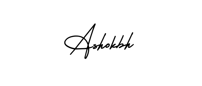 How to make Ashokbh name signature. Use AmerikaSignatureDemo-Regular style for creating short signs online. This is the latest handwritten sign. Ashokbh signature style 3 images and pictures png