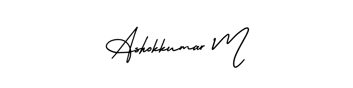 This is the best signature style for the Ashokkumar M name. Also you like these signature font (AmerikaSignatureDemo-Regular). Mix name signature. Ashokkumar M signature style 3 images and pictures png