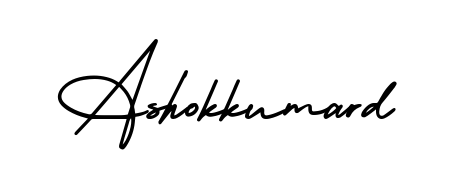You should practise on your own different ways (AmerikaSignatureDemo-Regular) to write your name (Ashokkumard) in signature. Don't let someone else do it for you. Ashokkumard signature style 3 images and pictures png