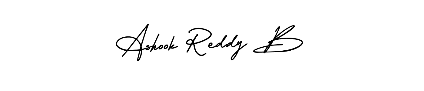 The best way (AmerikaSignatureDemo-Regular) to make a short signature is to pick only two or three words in your name. The name Ashook Reddy B include a total of six letters. For converting this name. Ashook Reddy B signature style 3 images and pictures png