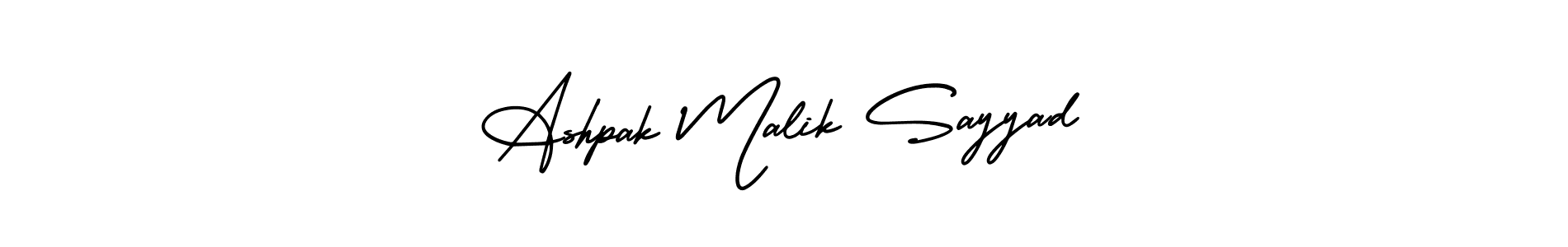 Design your own signature with our free online signature maker. With this signature software, you can create a handwritten (AmerikaSignatureDemo-Regular) signature for name Ashpak Malik Sayyad. Ashpak Malik Sayyad signature style 3 images and pictures png