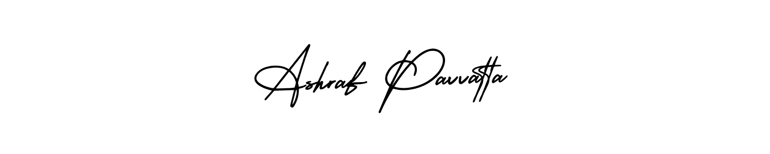 The best way (AmerikaSignatureDemo-Regular) to make a short signature is to pick only two or three words in your name. The name Ashraf Pavvatta include a total of six letters. For converting this name. Ashraf Pavvatta signature style 3 images and pictures png