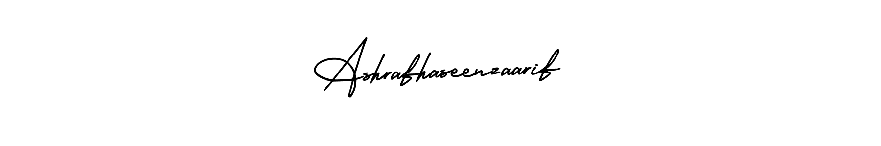 The best way (AmerikaSignatureDemo-Regular) to make a short signature is to pick only two or three words in your name. The name Ashrafhaseenzaarif include a total of six letters. For converting this name. Ashrafhaseenzaarif signature style 3 images and pictures png