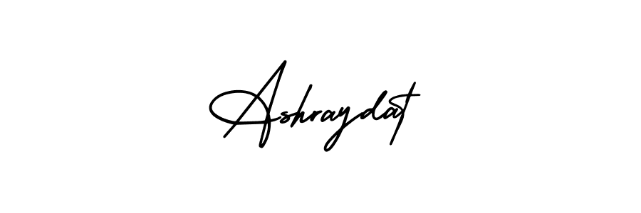 How to make Ashraydat name signature. Use AmerikaSignatureDemo-Regular style for creating short signs online. This is the latest handwritten sign. Ashraydat signature style 3 images and pictures png