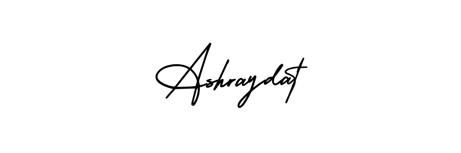 How to make Ashraydat name signature. Use AmerikaSignatureDemo-Regular style for creating short signs online. This is the latest handwritten sign. Ashraydat signature style 3 images and pictures png