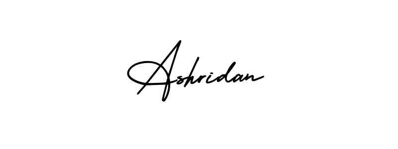 Use a signature maker to create a handwritten signature online. With this signature software, you can design (AmerikaSignatureDemo-Regular) your own signature for name Ashridan. Ashridan signature style 3 images and pictures png