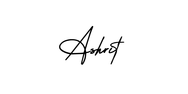 Ashrit stylish signature style. Best Handwritten Sign (AmerikaSignatureDemo-Regular) for my name. Handwritten Signature Collection Ideas for my name Ashrit. Ashrit signature style 3 images and pictures png