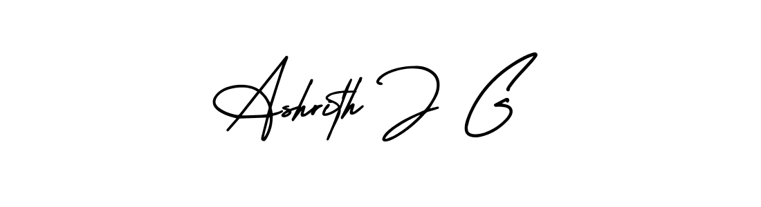 The best way (AmerikaSignatureDemo-Regular) to make a short signature is to pick only two or three words in your name. The name Ashrith J G include a total of six letters. For converting this name. Ashrith J G signature style 3 images and pictures png