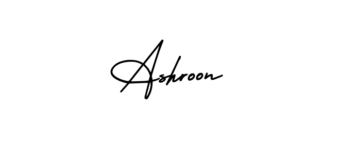 Ashroon stylish signature style. Best Handwritten Sign (AmerikaSignatureDemo-Regular) for my name. Handwritten Signature Collection Ideas for my name Ashroon. Ashroon signature style 3 images and pictures png