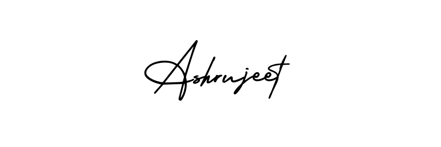 The best way (AmerikaSignatureDemo-Regular) to make a short signature is to pick only two or three words in your name. The name Ashrujeet include a total of six letters. For converting this name. Ashrujeet signature style 3 images and pictures png