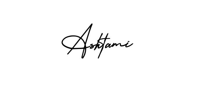 How to make Ashtami name signature. Use AmerikaSignatureDemo-Regular style for creating short signs online. This is the latest handwritten sign. Ashtami signature style 3 images and pictures png