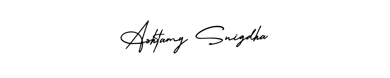 Design your own signature with our free online signature maker. With this signature software, you can create a handwritten (AmerikaSignatureDemo-Regular) signature for name Ashtamy Snigdha. Ashtamy Snigdha signature style 3 images and pictures png