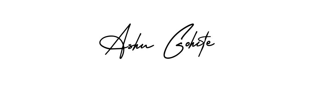 Make a short Ashu Gohite signature style. Manage your documents anywhere anytime using AmerikaSignatureDemo-Regular. Create and add eSignatures, submit forms, share and send files easily. Ashu Gohite signature style 3 images and pictures png