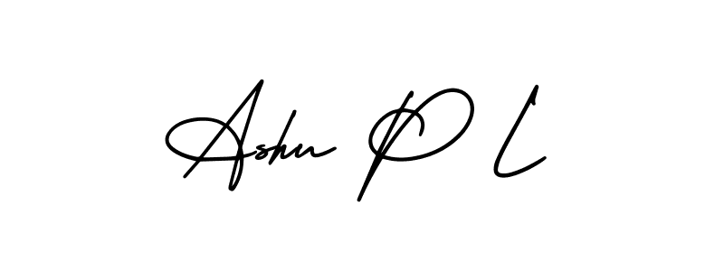 Ashu P L stylish signature style. Best Handwritten Sign (AmerikaSignatureDemo-Regular) for my name. Handwritten Signature Collection Ideas for my name Ashu P L. Ashu P L signature style 3 images and pictures png