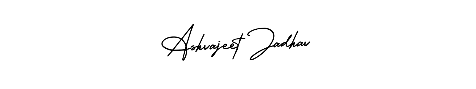 The best way (AmerikaSignatureDemo-Regular) to make a short signature is to pick only two or three words in your name. The name Ashvajeet Jadhav include a total of six letters. For converting this name. Ashvajeet Jadhav signature style 3 images and pictures png