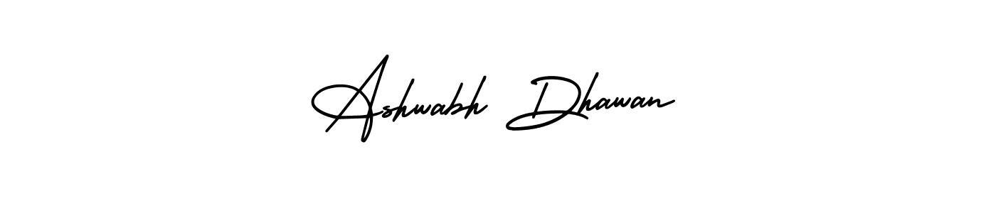 This is the best signature style for the Ashwabh Dhawan name. Also you like these signature font (AmerikaSignatureDemo-Regular). Mix name signature. Ashwabh Dhawan signature style 3 images and pictures png