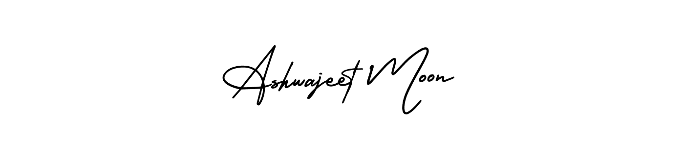 How to Draw Ashwajeet Moon signature style? AmerikaSignatureDemo-Regular is a latest design signature styles for name Ashwajeet Moon. Ashwajeet Moon signature style 3 images and pictures png