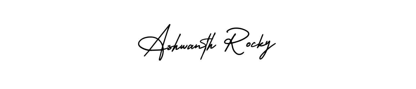 Make a beautiful signature design for name Ashwanth Rocky. With this signature (AmerikaSignatureDemo-Regular) style, you can create a handwritten signature for free. Ashwanth Rocky signature style 3 images and pictures png