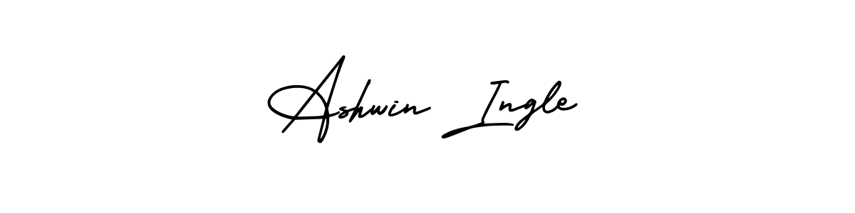 You should practise on your own different ways (AmerikaSignatureDemo-Regular) to write your name (Ashwin Ingle) in signature. don't let someone else do it for you. Ashwin Ingle signature style 3 images and pictures png