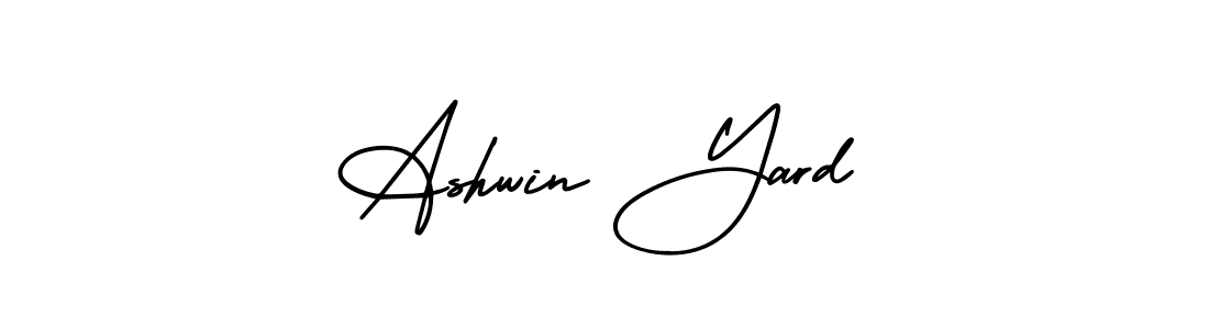 You should practise on your own different ways (AmerikaSignatureDemo-Regular) to write your name (Ashwin Yard) in signature. don't let someone else do it for you. Ashwin Yard signature style 3 images and pictures png