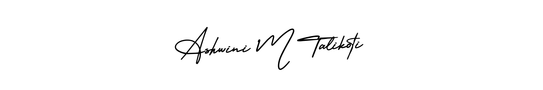 Make a beautiful signature design for name Ashwini M Talikoti. With this signature (AmerikaSignatureDemo-Regular) style, you can create a handwritten signature for free. Ashwini M Talikoti signature style 3 images and pictures png