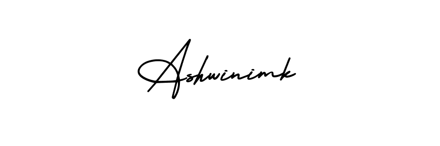 How to make Ashwinimk name signature. Use AmerikaSignatureDemo-Regular style for creating short signs online. This is the latest handwritten sign. Ashwinimk signature style 3 images and pictures png