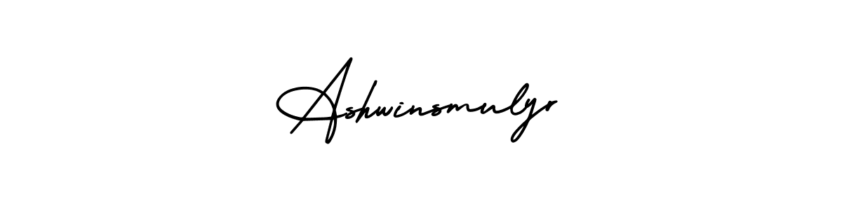 Use a signature maker to create a handwritten signature online. With this signature software, you can design (AmerikaSignatureDemo-Regular) your own signature for name Ashwinsmulyr. Ashwinsmulyr signature style 3 images and pictures png