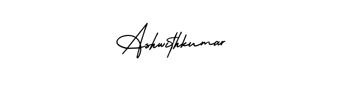 You should practise on your own different ways (AmerikaSignatureDemo-Regular) to write your name (Ashwithkumar) in signature. don't let someone else do it for you. Ashwithkumar signature style 3 images and pictures png