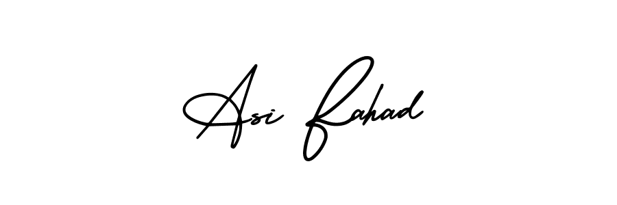 The best way (AmerikaSignatureDemo-Regular) to make a short signature is to pick only two or three words in your name. The name Asi Fahad include a total of six letters. For converting this name. Asi Fahad signature style 3 images and pictures png