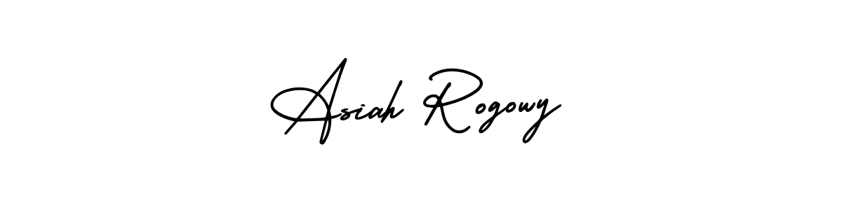 Make a short Asiah Rogowy signature style. Manage your documents anywhere anytime using AmerikaSignatureDemo-Regular. Create and add eSignatures, submit forms, share and send files easily. Asiah Rogowy signature style 3 images and pictures png