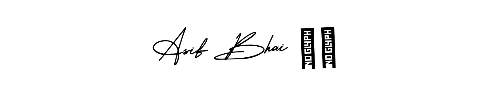 Similarly AmerikaSignatureDemo-Regular is the best handwritten signature design. Signature creator online .You can use it as an online autograph creator for name Asif Bhai ❣️. Asif Bhai ❣️ signature style 3 images and pictures png