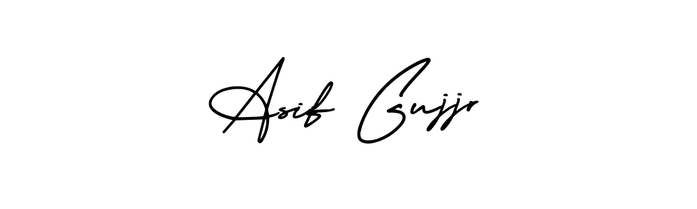 The best way (AmerikaSignatureDemo-Regular) to make a short signature is to pick only two or three words in your name. The name Asif Gujjr include a total of six letters. For converting this name. Asif Gujjr signature style 3 images and pictures png