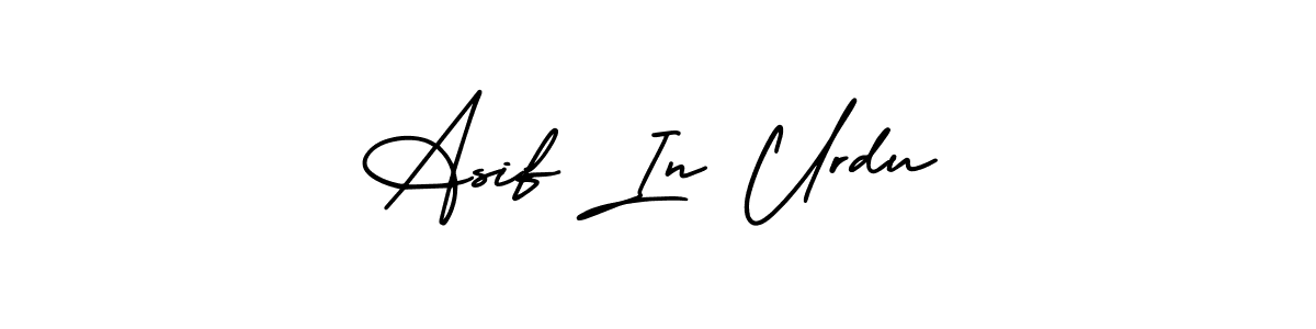 The best way (AmerikaSignatureDemo-Regular) to make a short signature is to pick only two or three words in your name. The name Asif In Urdu include a total of six letters. For converting this name. Asif In Urdu signature style 3 images and pictures png