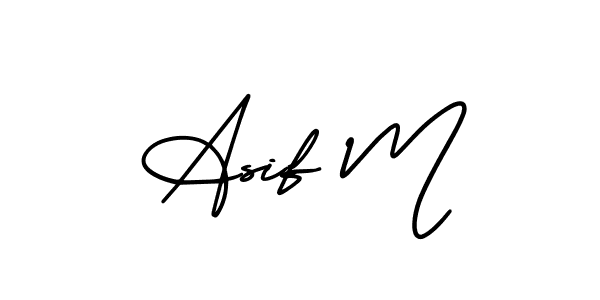 How to make Asif M name signature. Use AmerikaSignatureDemo-Regular style for creating short signs online. This is the latest handwritten sign. Asif M signature style 3 images and pictures png