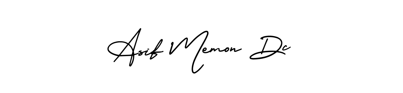 How to make Asif Memon Dc name signature. Use AmerikaSignatureDemo-Regular style for creating short signs online. This is the latest handwritten sign. Asif Memon Dc signature style 3 images and pictures png