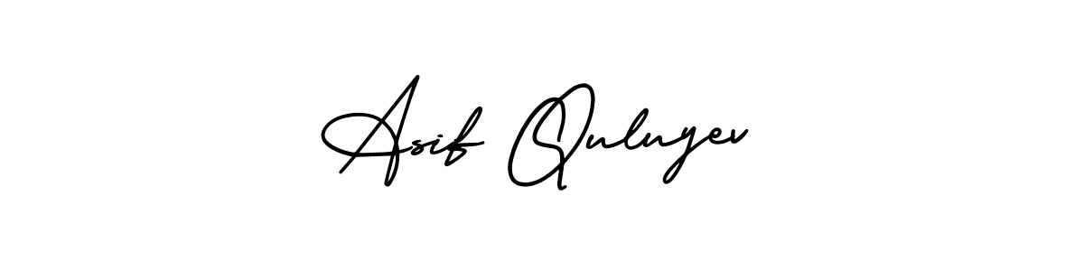 How to make Asif Quluyev name signature. Use AmerikaSignatureDemo-Regular style for creating short signs online. This is the latest handwritten sign. Asif Quluyev signature style 3 images and pictures png