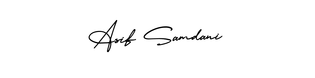 The best way (AmerikaSignatureDemo-Regular) to make a short signature is to pick only two or three words in your name. The name Asif Samdani include a total of six letters. For converting this name. Asif Samdani signature style 3 images and pictures png