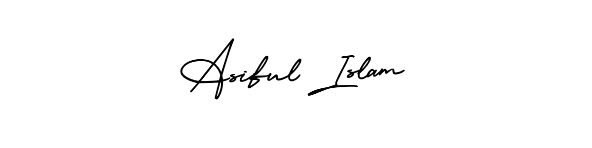 The best way (AmerikaSignatureDemo-Regular) to make a short signature is to pick only two or three words in your name. The name Asiful Islam include a total of six letters. For converting this name. Asiful Islam signature style 3 images and pictures png