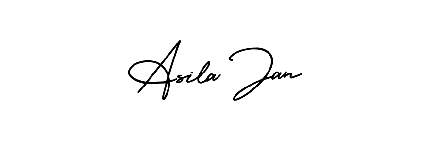 How to make Asila Jan name signature. Use AmerikaSignatureDemo-Regular style for creating short signs online. This is the latest handwritten sign. Asila Jan signature style 3 images and pictures png