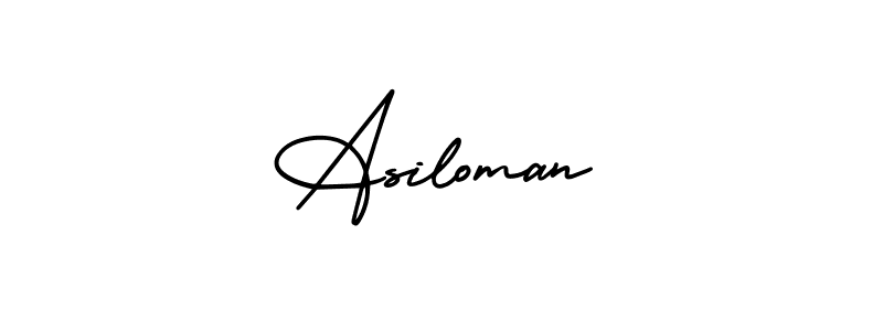 AmerikaSignatureDemo-Regular is a professional signature style that is perfect for those who want to add a touch of class to their signature. It is also a great choice for those who want to make their signature more unique. Get Asiloman name to fancy signature for free. Asiloman signature style 3 images and pictures png