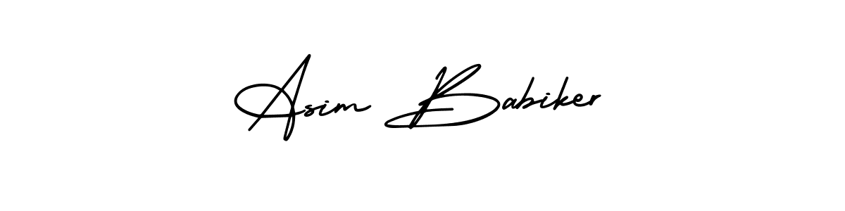 How to make Asim Babiker name signature. Use AmerikaSignatureDemo-Regular style for creating short signs online. This is the latest handwritten sign. Asim Babiker signature style 3 images and pictures png