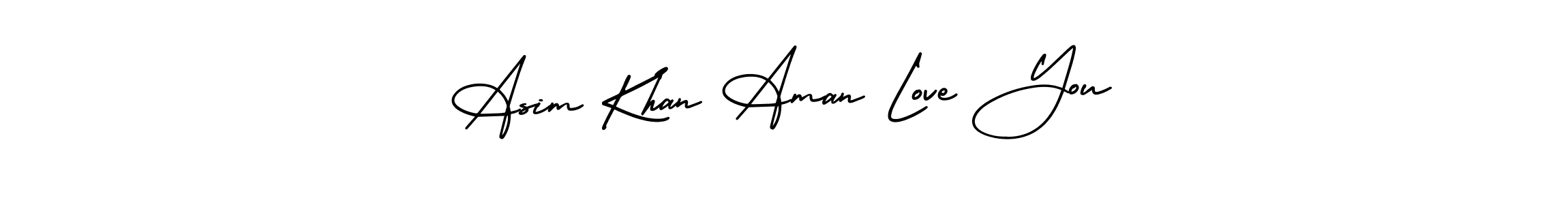 You should practise on your own different ways (AmerikaSignatureDemo-Regular) to write your name (Asim Khan Aman Love You) in signature. don't let someone else do it for you. Asim Khan Aman Love You signature style 3 images and pictures png