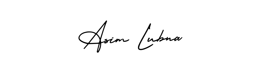 Use a signature maker to create a handwritten signature online. With this signature software, you can design (AmerikaSignatureDemo-Regular) your own signature for name Asim Lubna. Asim Lubna signature style 3 images and pictures png