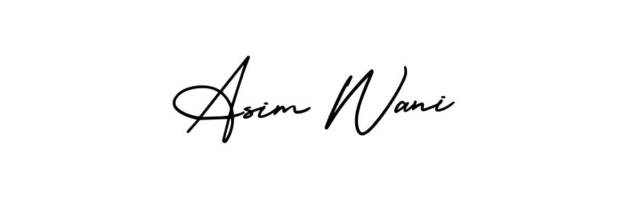 AmerikaSignatureDemo-Regular is a professional signature style that is perfect for those who want to add a touch of class to their signature. It is also a great choice for those who want to make their signature more unique. Get Asim Wani name to fancy signature for free. Asim Wani signature style 3 images and pictures png