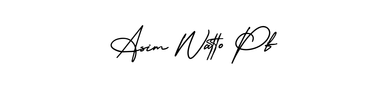 You should practise on your own different ways (AmerikaSignatureDemo-Regular) to write your name (Asim Watto Pf) in signature. don't let someone else do it for you. Asim Watto Pf signature style 3 images and pictures png