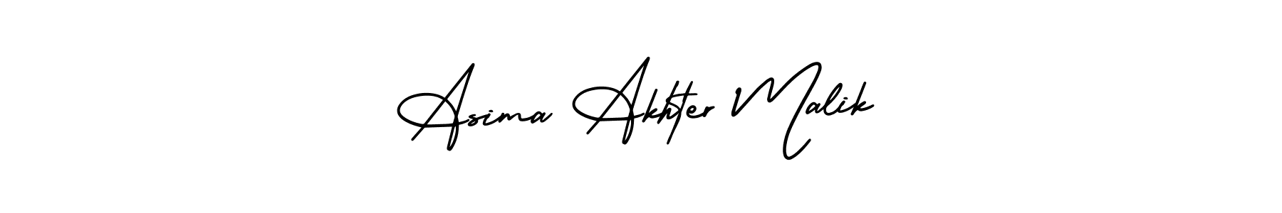 Use a signature maker to create a handwritten signature online. With this signature software, you can design (AmerikaSignatureDemo-Regular) your own signature for name Asima Akhter Malik. Asima Akhter Malik signature style 3 images and pictures png