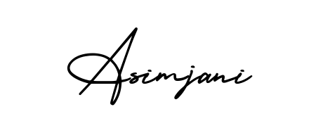 You can use this online signature creator to create a handwritten signature for the name Asimjani. This is the best online autograph maker. Asimjani signature style 3 images and pictures png